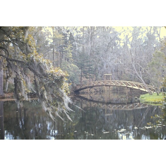 Other - Kodak Slide 35mm 1940s Red Border, Long White Bridge, Magnolia Plantations, SC